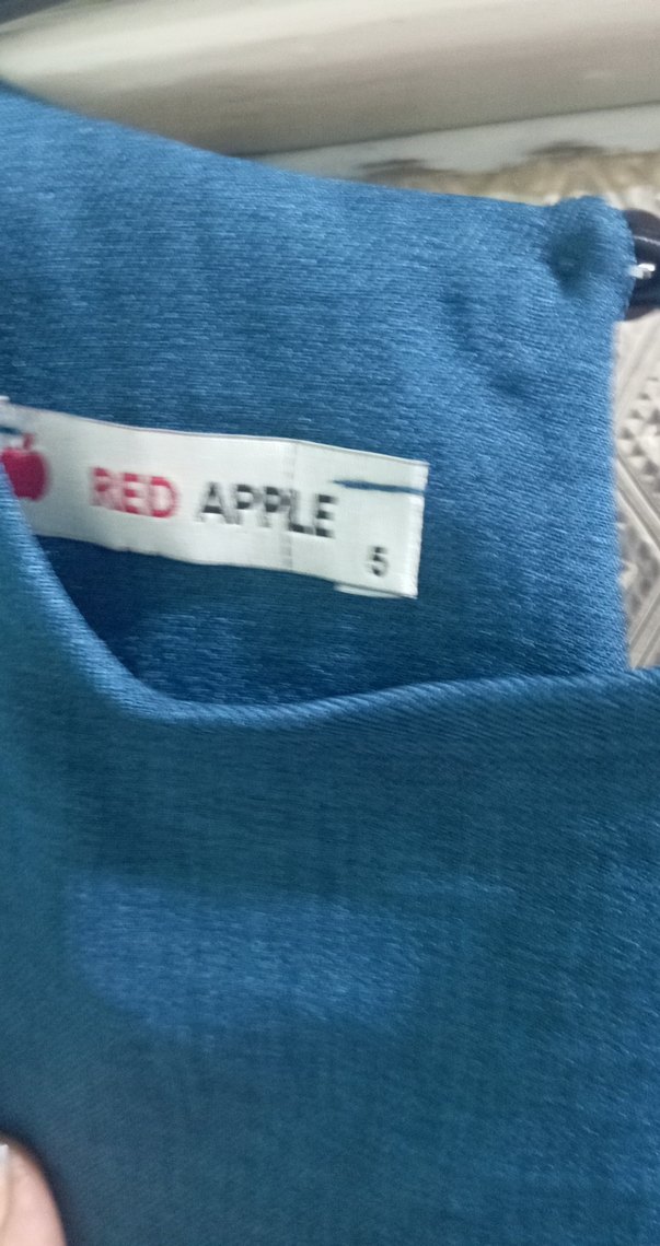 Mavi Uzun Keten Elbise - Görsel 4