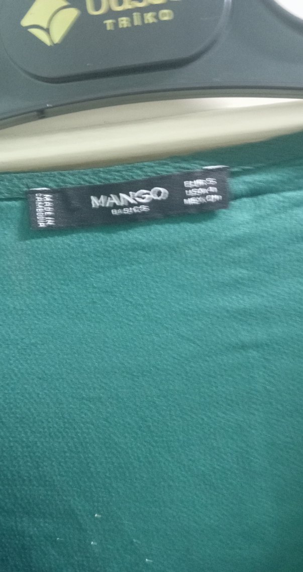 Kemerli V Yaka Midi Yeşil Elbise - Görsel 2