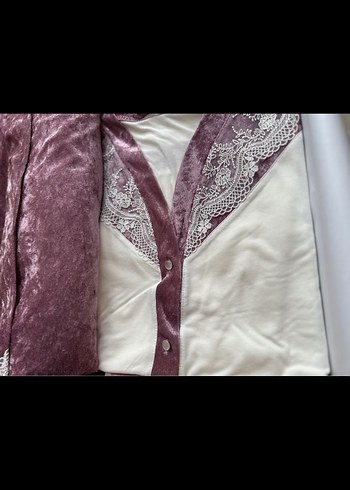 Nakışlı Bohem Kadın 3 lü pijama takımı - Görsel 2