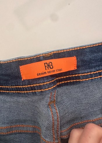 Mavi Gri Düğmeli Erkek Kot Pantolon - Görsel 4