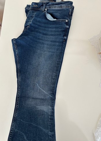 Mavi Gri Düğmeli Erkek Kot Pantolon - Görsel 2