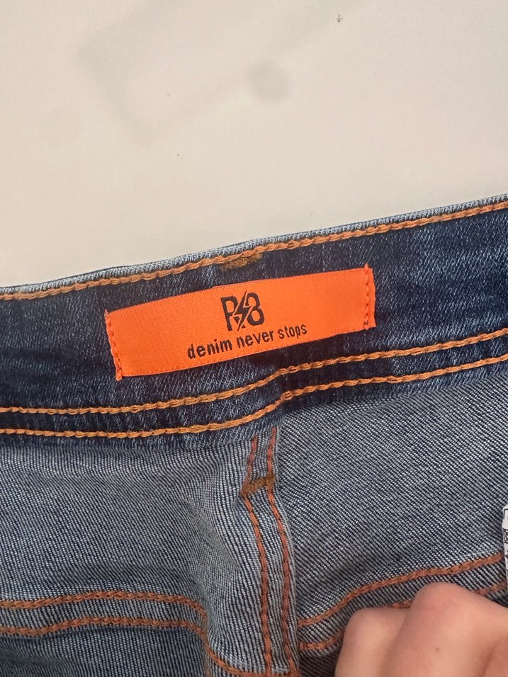 Mavi Gri Düğmeli Erkek Kot Pantolon - Görsel 4