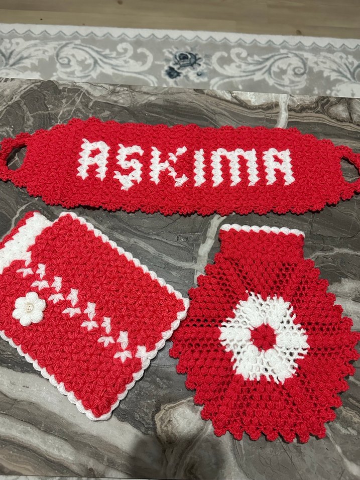 El Örgüsü Bohem Set - çeyizlik el örgüsü lif - Görsel 2