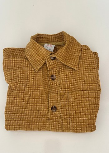 Erkek Çocuk Düğmeli Kahverengi Gömlek - Görsel 2