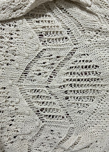 Bohem Beyaz Örgü Kadın Kazak - Görsel 2