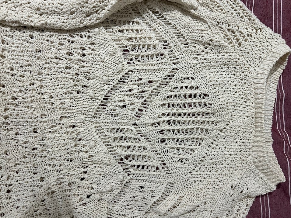 Bohem Beyaz Örgü Kadın Kazak - Görsel 2