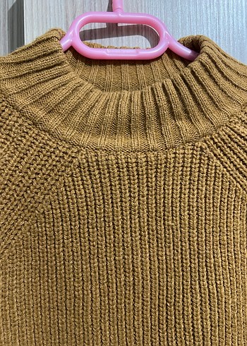 Kahverengi Örgü Kadın Kazak - Görsel 2