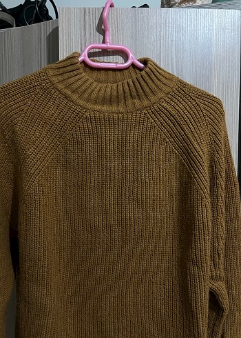 Kahverengi Örgü Kadın Kazak - Görsel 3