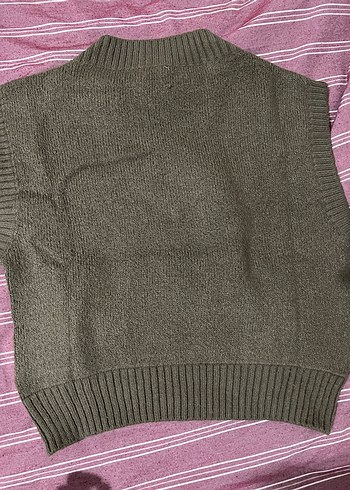 Kadın Kahverengi V Yaka Triko Süveter - Görsel 2