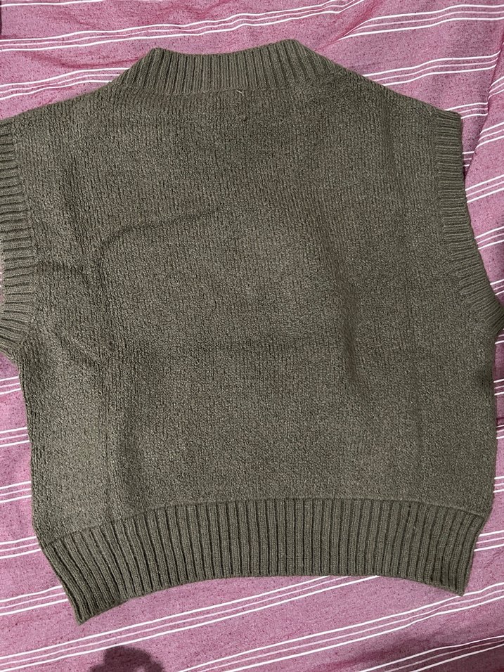 Kadın Kahverengi V Yaka Triko Süveter - Görsel 2