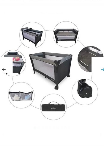 Gri Oyun Parkı ve Bebek Yatağı - Görsel 2