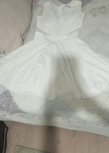 Beyaz Fırfırlı Kadın elbise - Görsel 4