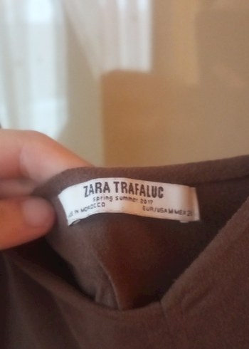 Kahverengi Uzun V Yaka Askılı tulum - Görsel 3