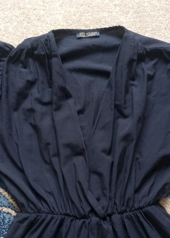 v yaka balon kollu elbise - Görsel 4