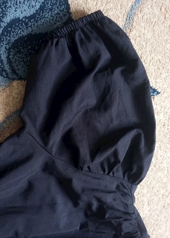 v yaka balon kollu elbise - Görsel 3