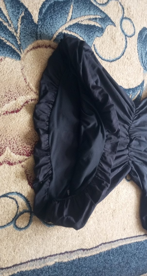 v yaka balon kollu elbise - Görsel 2