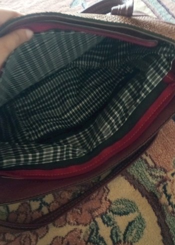 bordo Yılan Desenli Deri Kadın Çanta - Görsel 5