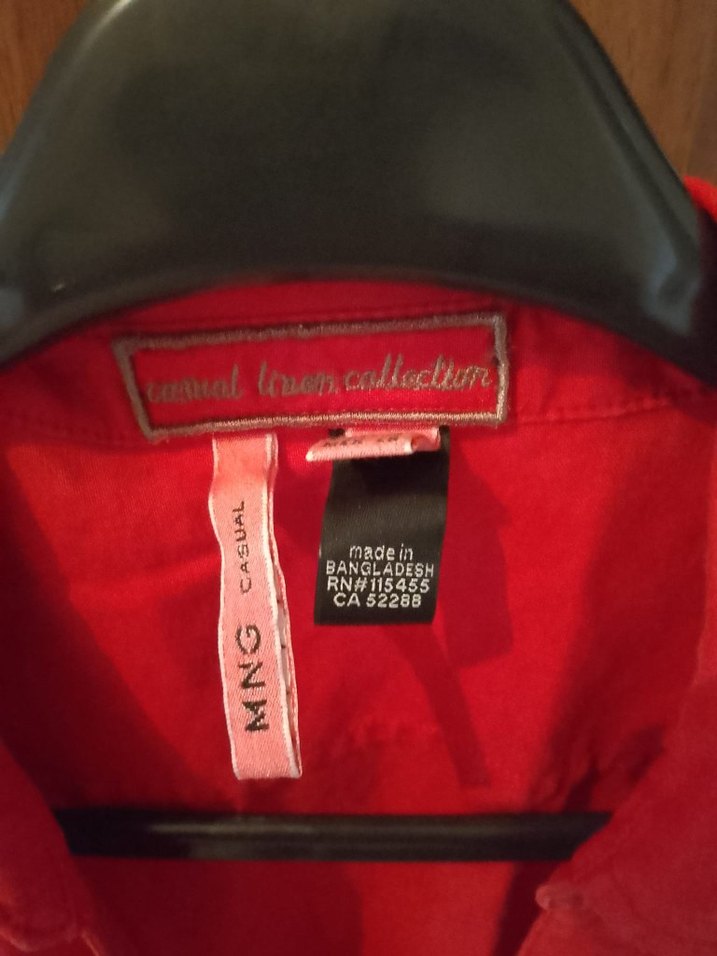 Kırmızı Kısa Kollu Keten Midi Elbise - Görsel 4