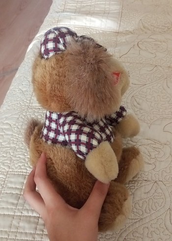 Diğer Kahverengi Ekoseli Şapkalı Peluş Köpek