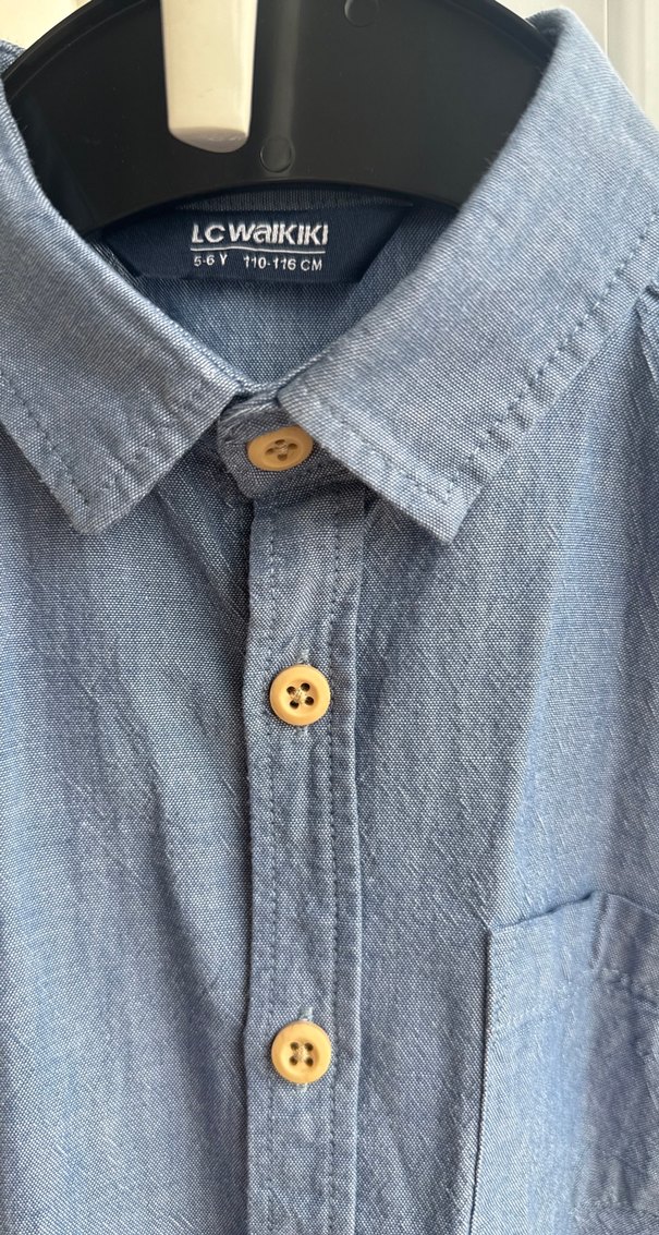 #Erkek #Çocuk #Kısa Kollu Denim #Gömlek - Görsel 3