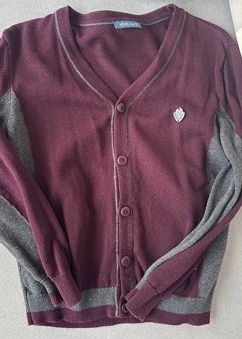 #Bordo Gri Düğmeli #Erkek  #Hırka - Görsel 8