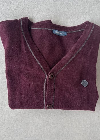 #Bordo Gri Düğmeli #Erkek  #Hırka - Görsel 9