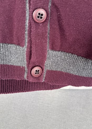 #Bordo Gri Düğmeli #Erkek  #Hırka - Görsel 12