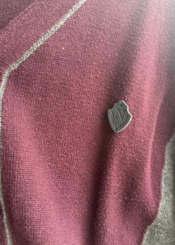 #Bordo Gri Düğmeli #Erkek  #Hırka - Görsel 2