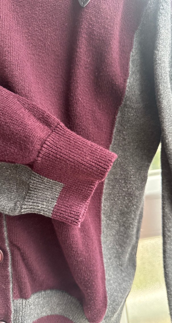 #Bordo Gri Düğmeli #Erkek  #Hırka - Görsel 5