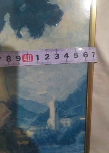 Karanlık Mavi Tonlarda Kadın Portresi cam tablo - Görsel 4