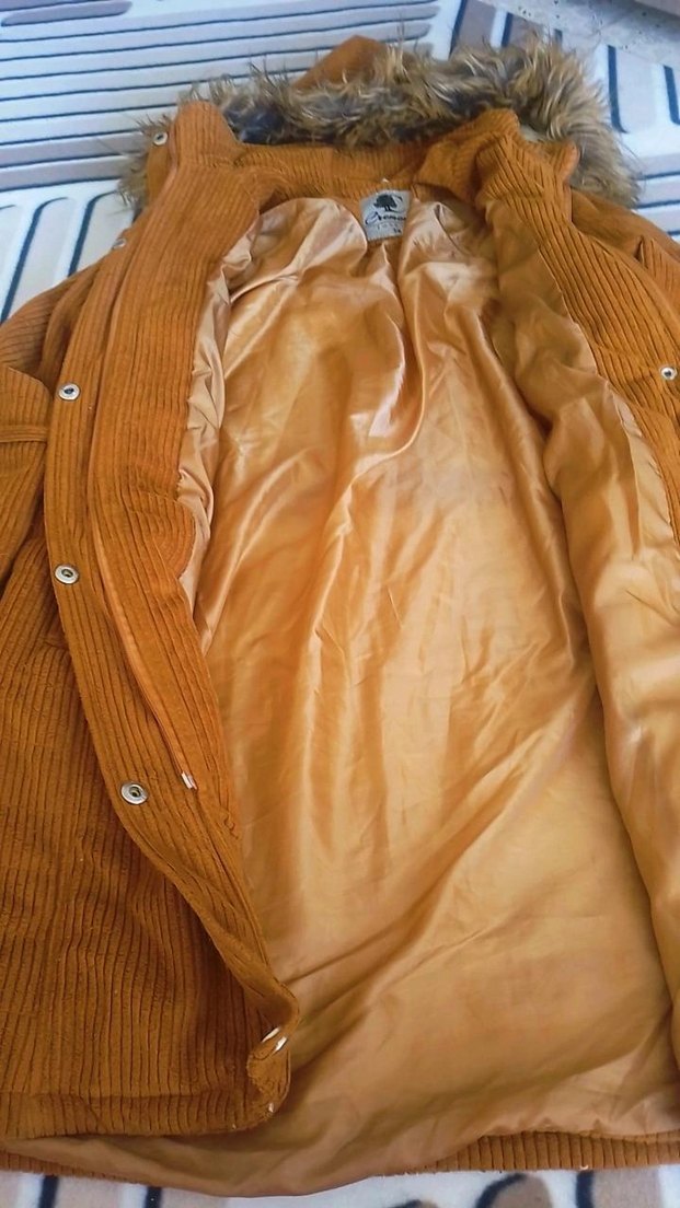 Kadın Kahverengi Düğmeli kapşonlu Midi Kaban - Görsel 2