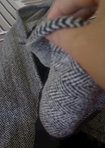 Kapüşonlu Desenli Kadın Kaban - Görsel 5