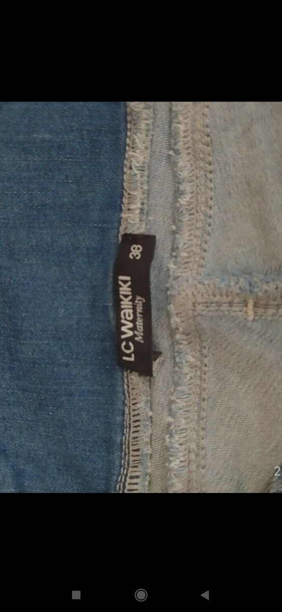 Koyu Lacivert Denim Askılı hamile  Tulum - Görsel 2