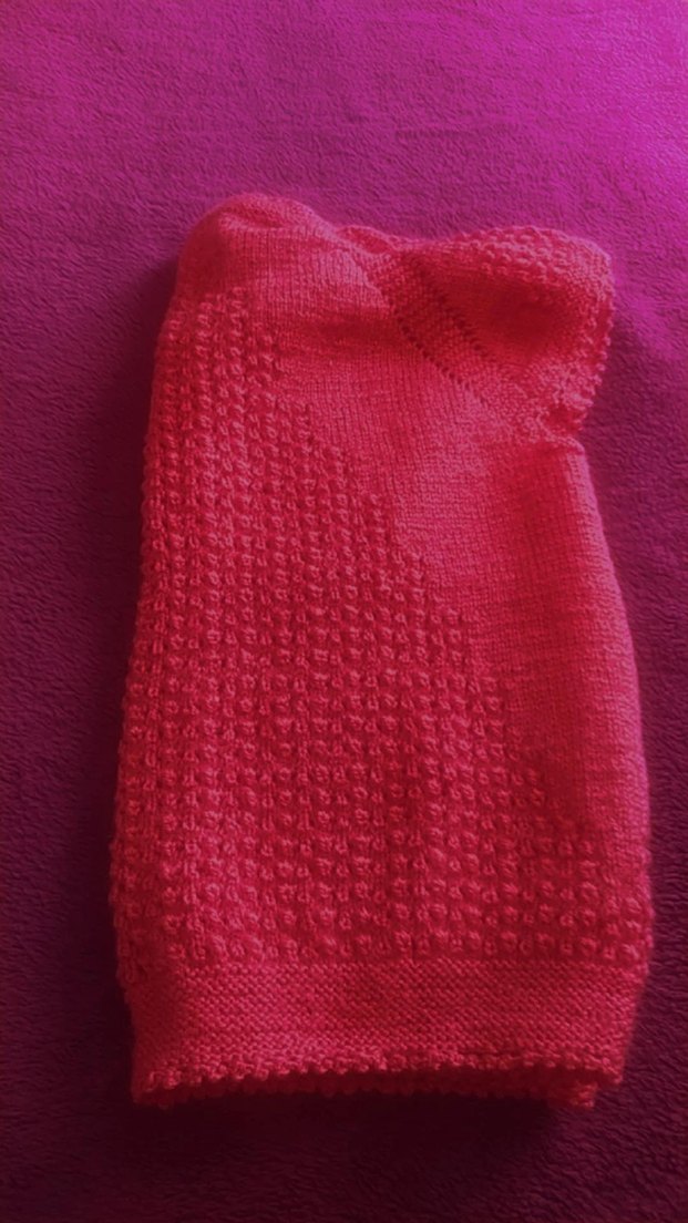 Kız Çocuk Kırmızı el örgüsü sıfır Triko Kolsuz Hırka - Görsel 2