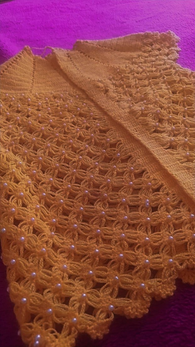 Diger Sarı Kız Örgü Bohem Kolsuz Hırka - Görsel 2