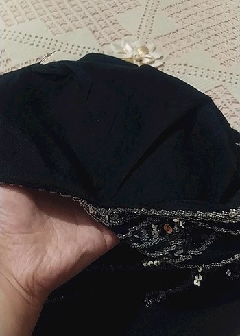 Siyah İşlemeli Boncuklu Uzun Abiye Elbise - Görsel 7