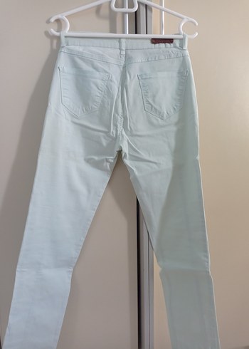 38 Beden Su yeşiliDüğmeli Kadın Denim Pantolon