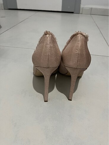 Nine West Toz pembe topuklu ayakkabı