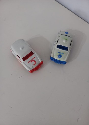 Beden Renkli Polis ve Ambulans Oyuncak Arabalar