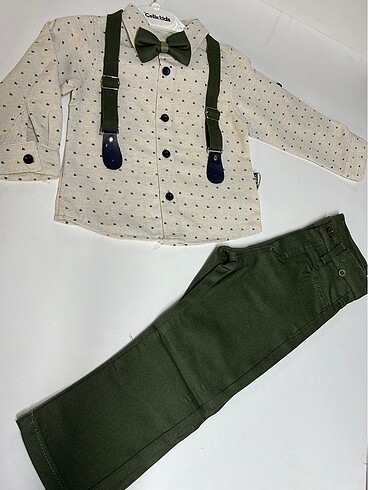 Askı-papyonlu erkek çocuk takım - Görsel 2