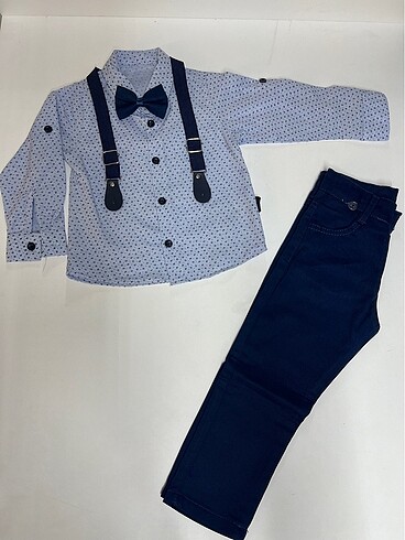 Askı-papyonlu erkek çocuk takım - Görsel 12