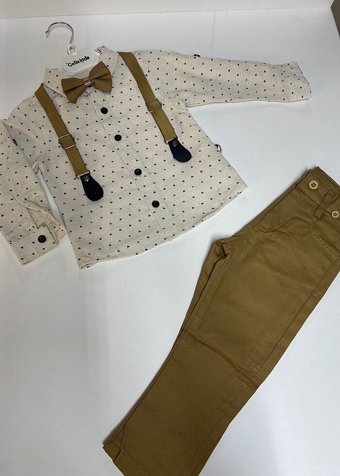 Askı-papyonlu erkek çocuk takım - Görsel 3