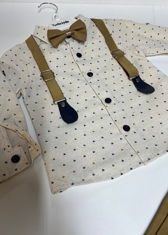 Askı-papyonlu erkek çocuk takım - Görsel 4