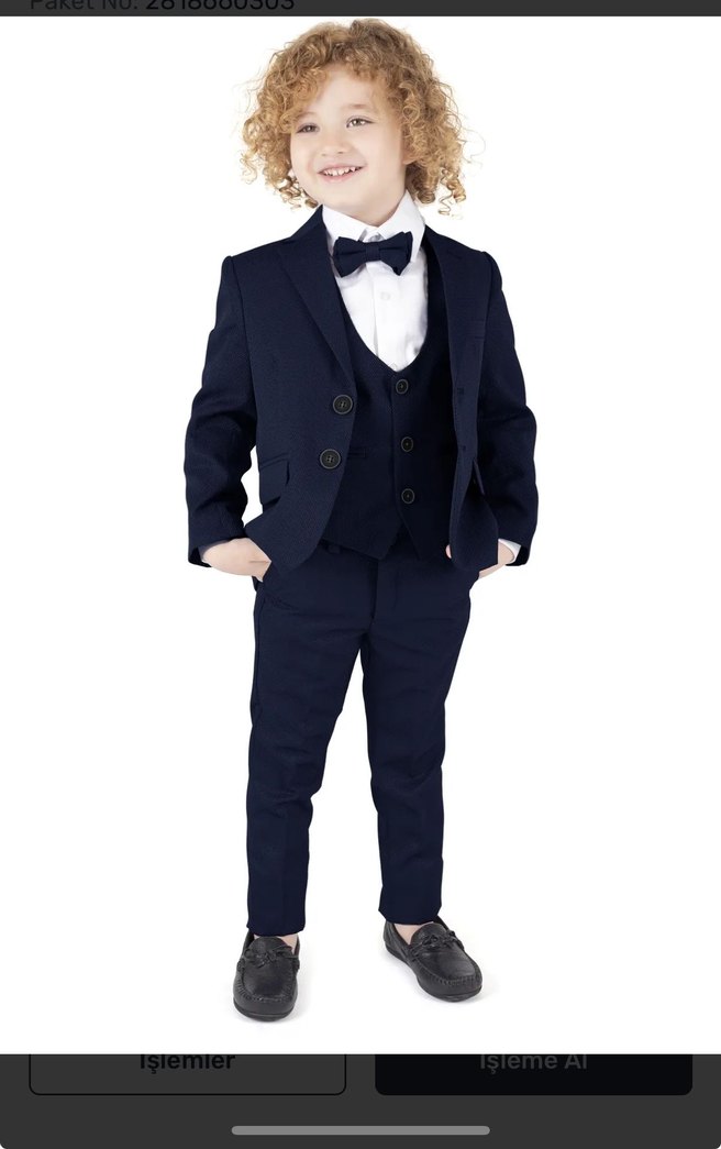 Bej Modern Klasik Erkek Çocuk Takım Elbise - Görsel 5