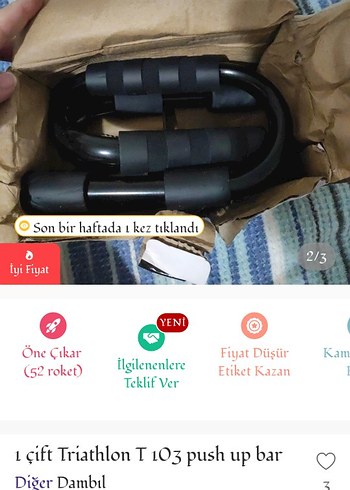  Triathlon T 103 Push Up Bar Siyah