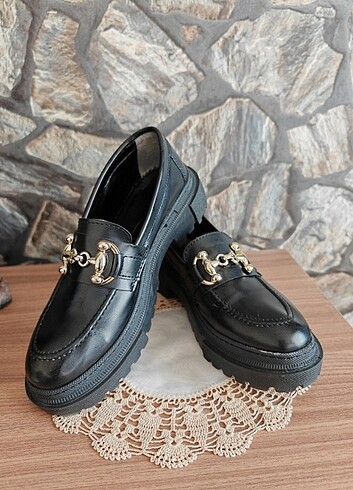 40 Beden siyah Renk Kadın Loafer ayakkabı 