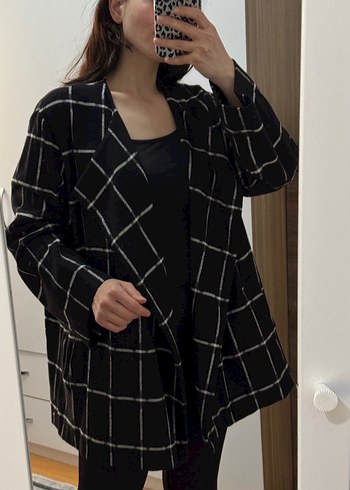 Beymen Club Düğmeli Kareli Siyah Kadın Blazer