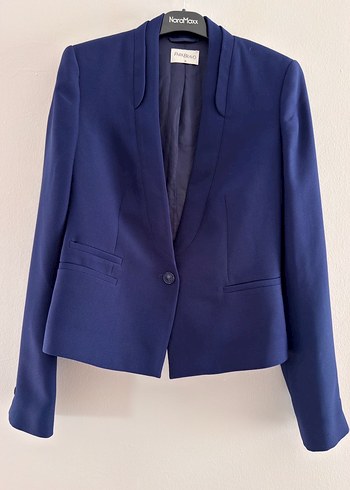 Lacivert Kadın Midi Blazer Ceket