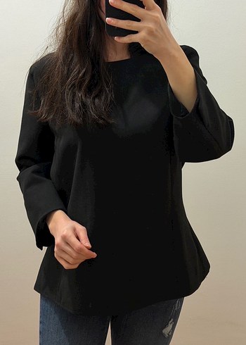 Siyah Uzun Kollu Kadın Bluz - Görsel 3
