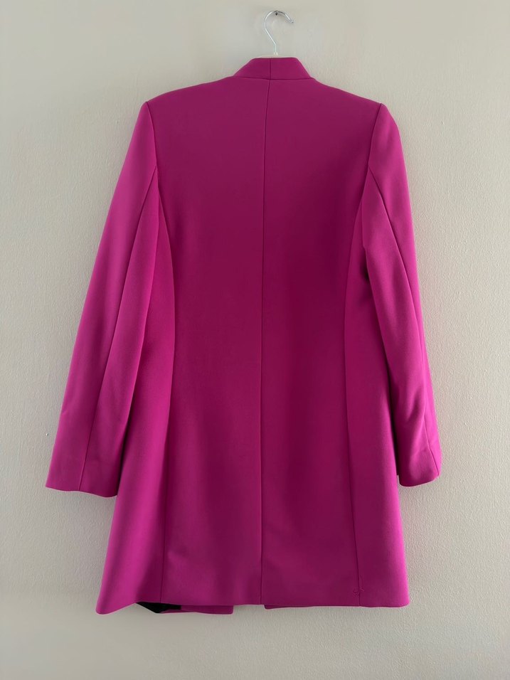 Kadın fuşya Uzun Kollu Düğmeli Blazer - Görsel 4